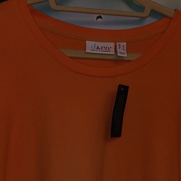 Denim & Co Orange and White Gradient Women's Jersey Top Size L - Picture 3 of 6